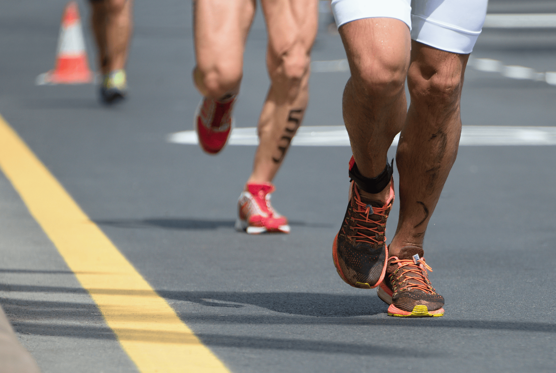 Ironman athletes running